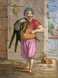 Um levantino, prancha 38 da «Coleção de cem gravuras representando as diferentes nações do Levante» de Charles de Ferriol, gravada por Charles-Nicholas Cochin (1688-1754), 1707-08